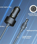 Ready To Roll Smooth Plug And Play 3 Meter Vehicle Power Cable Built For Mini Satellite Internet Units 12 Volt Cigarette Lighter Adapter Harness.