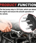 Beefy 12V Five Pin Car Fuel Pump Relay Kit installation in car engine bay showing plug-and-play functionality