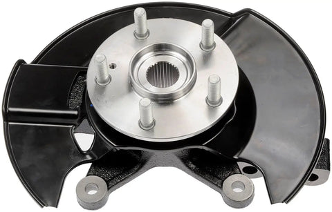 Front Right Wheel Bearing And Hub Assembly With Loaded Knuckle For 2005 To 2008 Honda Pilot, showcasing silver metal hub and black backing.