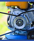 Close-up of a lawnmower engine with Replacement Drive Belt For Ariens 21547025 21547238 Exmark 1 603576 Gates 68101 fitted