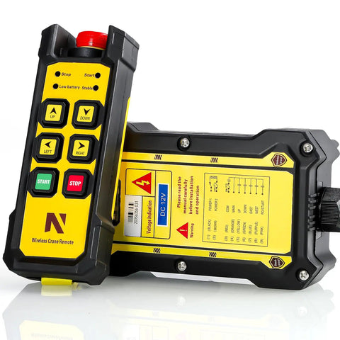 Wireless Crane Remote Control For Hoist And Truck 12V Four Button Industrial Crane Controller With 984 Feet Range And Indicator System