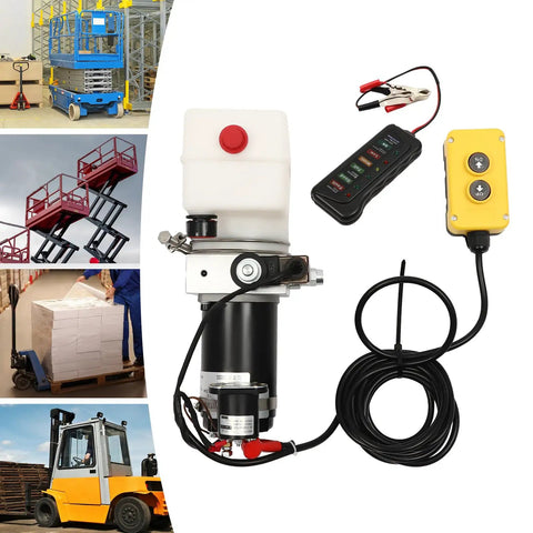 Rock Solid Heavy Duty 12V DC Hydraulic Pump 1.58 Quart Power Unit Single Acting For Dump Trailers Tipper Trucks Built Tough With Copper Motor Straight Up Reliable Smooth Operation