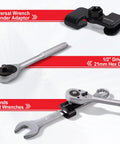 Wrench Extender Tool For One Half Inch Drive And Twenty One Millimeter Hex Drive Heat Treated Adjustable Adapter