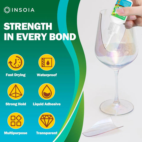 Applying Crystal Clear Glass Glue For Quick Fixes And Crazy Strong Bonds On Glass And Ceramic to a broken wine glass