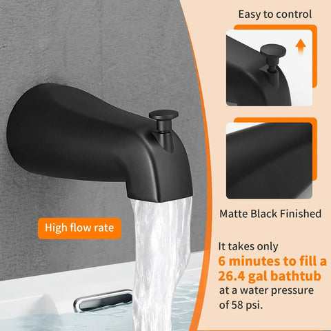 Badass Matte Black Tub And Shower Faucet Set With Valve Included Features Six Inch Rain Shower Head Single Handle Diverter Control For A Slick Bathroom Upgrade That Is A Dead Simple Game Changer Delivering Zero Hassle Install