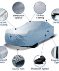 Ford Mustang 1964 1965 1966 1967 1968 Custom Car Cover For All Weather Waterproof Outdoor Indoor UV Sun Protection Exterior Weatherproof Fit For Classic Pony Car with features