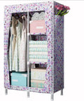 Portable Freestanding Wardrobe Built Tough With Breathable Fabric Delivers Huge Closet Storage For Clothes Shoes And Hats Hassle Free Pop Up Assembly Glides Into Any Room In Fresh Colorful Vibes with folded linens and hanging clothes.
