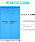 Diagram of Replacement Wet Dry Vac Filter Bags For Stinger 2.5-5 Gallon Vacuums 10 Pack With Retaining Bands displaying dimensions.