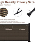 Brown Balcony Privacy Screen 3x10 Feet Heavy Duty Wind Screen For Outdoor Patio Deck Fence Backyard Privacy Net For Apartments UV Blocking Breathable Sun Shield Custom Size Options detailed view showing texture and installation parts