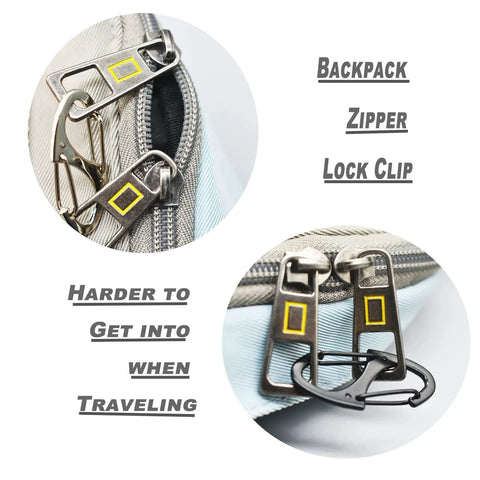 Mini Carabiner Clips 1.6 Inch Metal Double Sided Spring Gate Snap Hooks Keychain Clasps on backpack zippers.