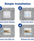 63A 110/120V Triple Power Automatic Transfer Switch For Seamless Backup Power Switching Between Utility Power, Generator, And Inverter With Overcurrent, Overvoltage, And Undervoltage Protection, DIN rail back panel