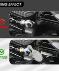 Before and after installation of EZ Shift Neutral Gear Assist For Harley M8 Touring And Softail Bikes with bracket