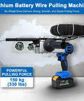 Heavy Duty 21V Brushless Wire Tugger With 6 Wheel Drive Pulling Force Fish Tape Tool, lithium battery powered for electricians.