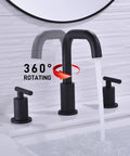 Matte Black 8 Inch Widespread Bathroom Faucet Set With 3 Holes Solid Brass Includes Pop Up Drain And cUPC Water Supply Lines
