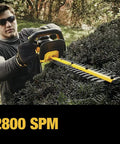 Powerful 20V Max Cordless Hedge Trimmer With 22 Inch Laser Cut Blade, Tool Only in use trimming a bush