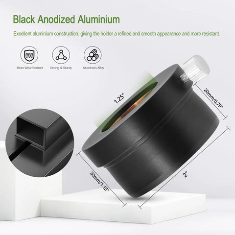 2 Inch To 1.25 Inch Eyepiece Adapter For Telescope with anodized aluminum body, premium thumbscrew, and brass locking system