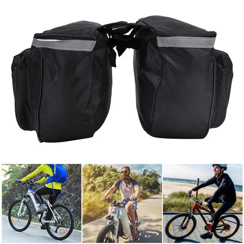 25L Bike Rack Bag For Rear Carrier Double Pannier Trunk Storage With Side Pockets Mountain Road Ready Tote for Adults on bike