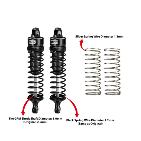 Aluminum Rear Shock Absorbers 74mm Set For Arrma 1 By 16 Mini Kraton 3S RC Cars Oil Filled Shocks Upgrade With Bleeder Screws