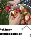 Straight Ahead Stainless Steel Tray Handles Set Of 4 With Comfy Angled Grip And Clean Silver Look in use with fruit basket.
