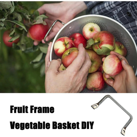 Straight Ahead Stainless Steel Tray Handles Set Of 4 With Comfy Angled Grip And Clean Silver Look in use with fruit basket.