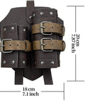 Medieval Faux Leather Double Back Sword Frog for Mercenary Cosplay Dope Adjustable Back Sword Holster with Classic Buckles