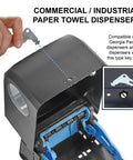 Three Pack GP Compatible Dispenser Keys for Commercial Paper Towel, Toilet Paper, and Soap Dispensers, shown with a towel dispenser