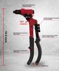 All In One Workhorse Rivet Nut Tool And Rivet Gun With 360 Degree Swivel Head, ergonomic 10.5-inch and labeled features