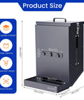 Real Deal Automatic Dog Feeder Hanging Pet Cage Food Dispenser Holds 17 Pounds For Big Packs And Multi Pet Homes Quick Setup Gravity Bowls For Easy Daily Grind with dimensions and design features.
