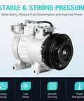 No Sweat AC Compressor With Clutch Dude Approved Ride Refresh for Chrysler 300 and Dodge Charger 3.6L V6 engine shown from the side.