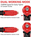 Dual working mode of 3.6V USB electric screwdriver from Everyday Home Tool Kit; front view showing forward and reverse functions.