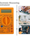 Digital Multimeter With Buzzer Three And A Half Digit LCD Display Voltage Current And Resistance Tester with test probes