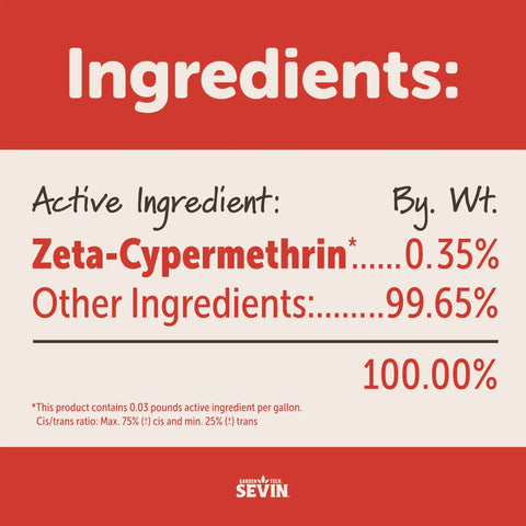 Ingredients of RTS Insect Killer Hose End Sprayer 32 Ounce with active Zeta-Cypermethrin 0.35% and other ingredients 99.65%