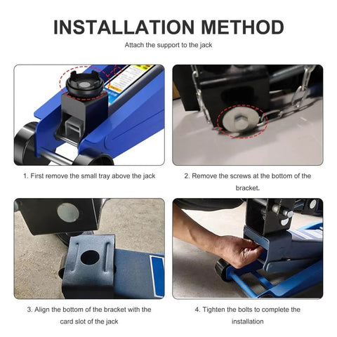 Installation steps for Transmission Jack Adapter For Cars And Trucks Converts Hydraulic Floor Jacks To A 1100 Pound Capacity Gearbox Removal Rig With A One And One Fifth Inch Removable Saddle Shaft For Quick Engine Or Transmission Lifts