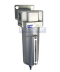 Industrial Grade High Flow In Line Air Filter And Water Trap 5 Micron Metal Bowl One Half Inch NPT Heavy Duty Unit