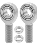 3/4 Inch Heim Joint Rod End Kit Heavy Duty Chromoly Panhard Rod With Left And Right Hand Threads Jam Nuts PTFE Liner Reinforced With Kevlar For Steering Suspension Traction Bars And Sand Rails, pair with jam nuts