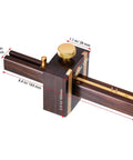 Pro Grade Mortise Gauge For Woodworking, Ebony Marking And Sliding Square Tool, 6.4 Inch with Brass Screw Adjustable Head
