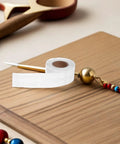 Self Adhesive Jewelry Price Tags On White Kraft Paper With Strong Adhesion For Easy Custom Fit Rectangle Barbell Labels, on roll