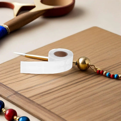 Self Adhesive Jewelry Price Tags On White Kraft Paper With Strong Adhesion For Easy Custom Fit Rectangle Barbell Labels, on roll