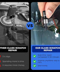 Comparison of traditional glass repair and Windshield Crack Repair Kit For Cars with quick drying resin application.