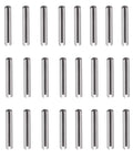 Set of 30 stainless steel slotted spring pins, 6 mm x 35 mm.