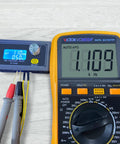 Beefy 1-Channel PWM Signal Generator XY-KPWM with digital multimeter displaying 1.109 kHz frequency measurement