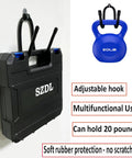 Heavy Duty 2 Pack Power Tool Organizer Wall Mount Hangers Drill Holder Storage Rack with black case and blue weight