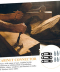 Fifty Pack Hidden Cabinet Connectors And Drawer Pull Screws With Slick Polished Finish For No Sweat Installation, shown in use with woodworking tools.