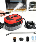 Beast 2500W Handheld Steam Cleaner With Pressurized 105C Steam, 10 In 1 Multi Purpose Cleaner for home use shown with attachments