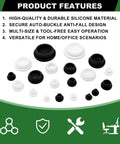 Cool 280 Piece Black And White Silicone Rubber Plug Kit With Snap Locking Design For Round Holes In Pipes Furniture Kitchen And Bathroom To Hide Gaps Fast. Black and white silicone plug kit, multiple sizes, for round hole sealing in home or office.