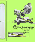 Zero Clearance Miter Saw Insert for 10 Inch Ryobi TSS103 Miter Saw Quiet Durable Safe Woodworking Accessory with seamless fit.