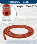 Red Silicone Vacuum Hose For Automotive High Temperature Vacuum Line 3.3 Ft Long 6mm ID 3mm Wall Thickness Heavy Duty Tubing