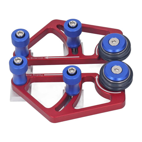 Knock Out Clean Cuts With This Heavy Duty Aluminum Bearing Roller Feeder Jig For Table Saws And Band Saws Featuring Dual Precision Rollers.