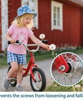 Child playing with red bike and dandelion, inset of 340 Piece Cotter Pin Set In Six Sizes 304 Stainless Steel Split Pins on wheel.