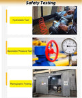 Safety testing processes for Heavy Duty Carbon Steel Air Reservoir Tank 6.3 Gallon Portable Storage Container with fittings.